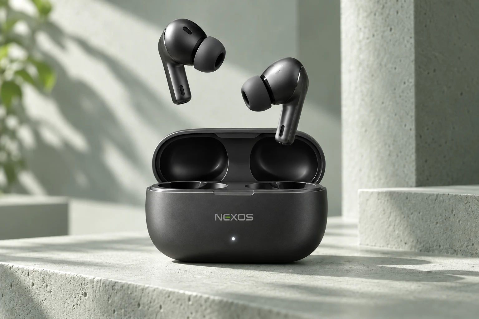 NEXOS earbuds and charging case campaign concept
